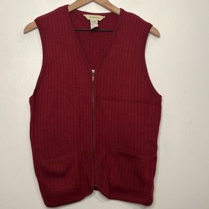 G.H Bass Wool Sleeveless Zip Up Red Vest Medium